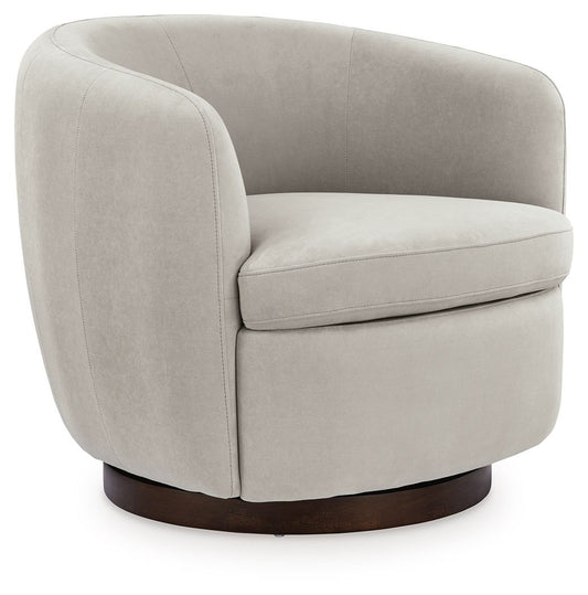 Annbury - Swivel Accent Chair - Light Beige - Hornell Furniture Outlet