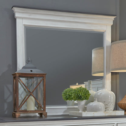Allyson Park - Crown Mirror - White - Hornell Furniture Outlet