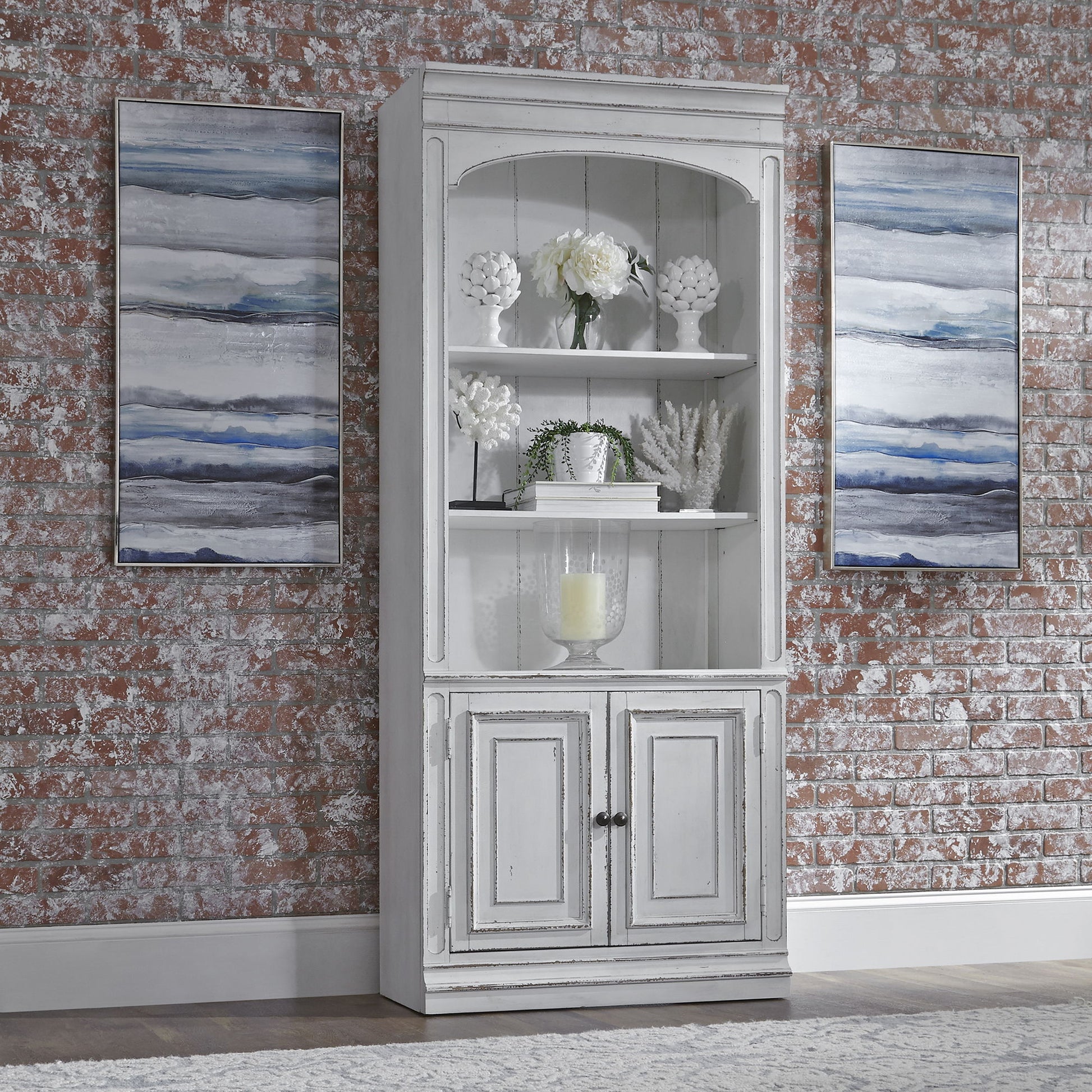 Magnolia Manor - Bunching Bookcase - White - Hornell Furniture Outlet
