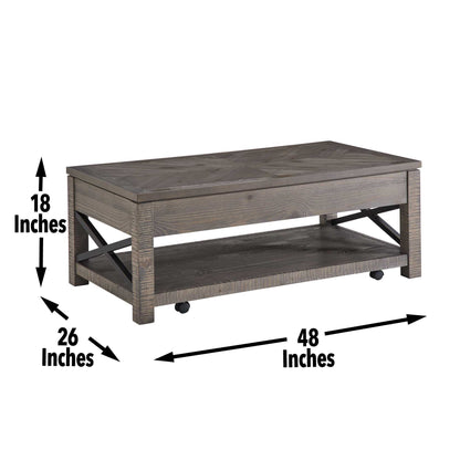 Dexter - Lift Top Cocktail Table - Brown - Hornell Furniture Outlet