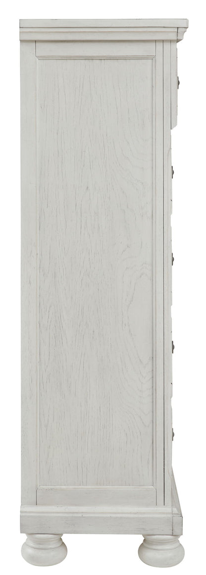 Robbinsdale - Antique White - Five Drawer Chest - Hornell Furniture Outlet