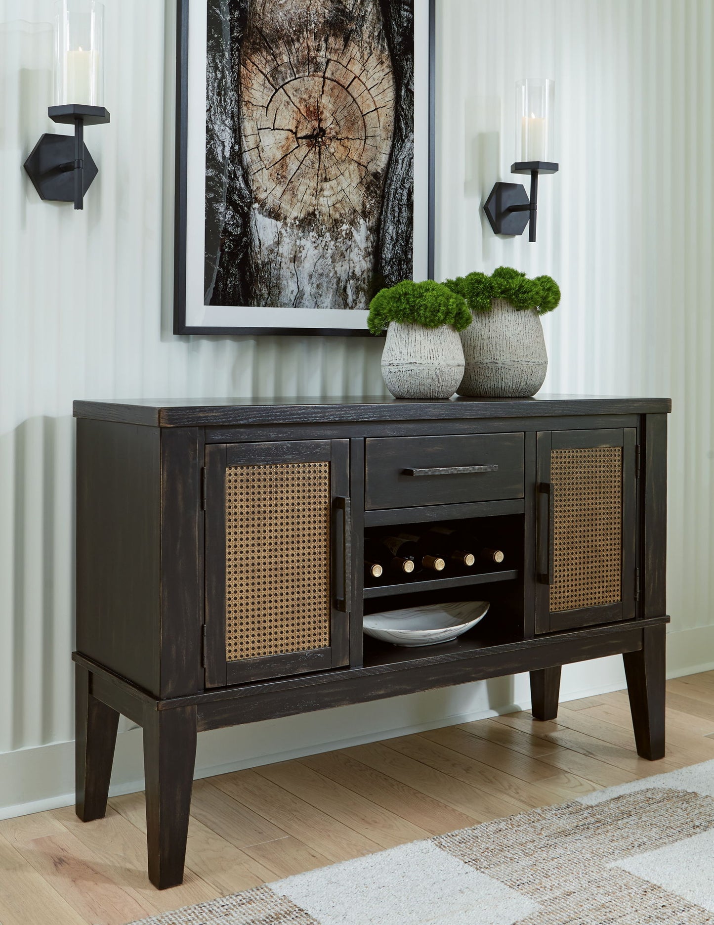 Galliden - Black - Dining Room Server - Hornell Furniture Outlet