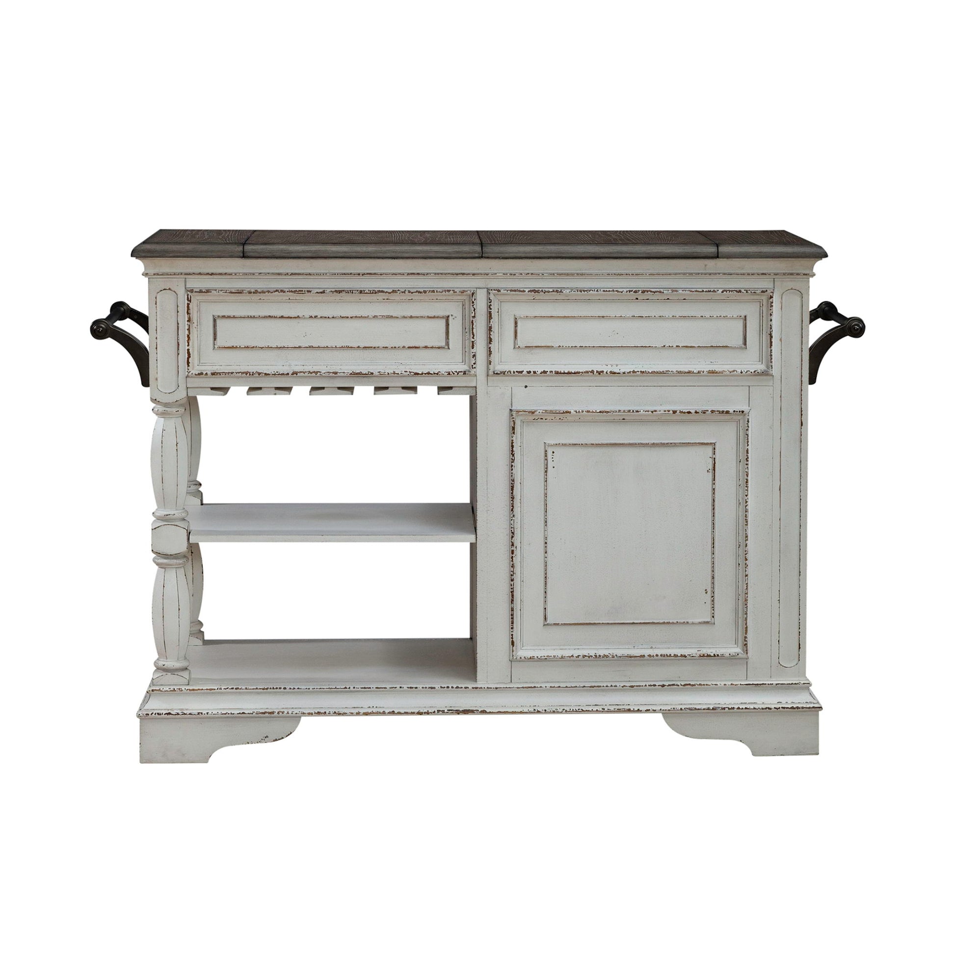 Magnolia Manor - Bar Cart - White - Hornell Furniture Outlet