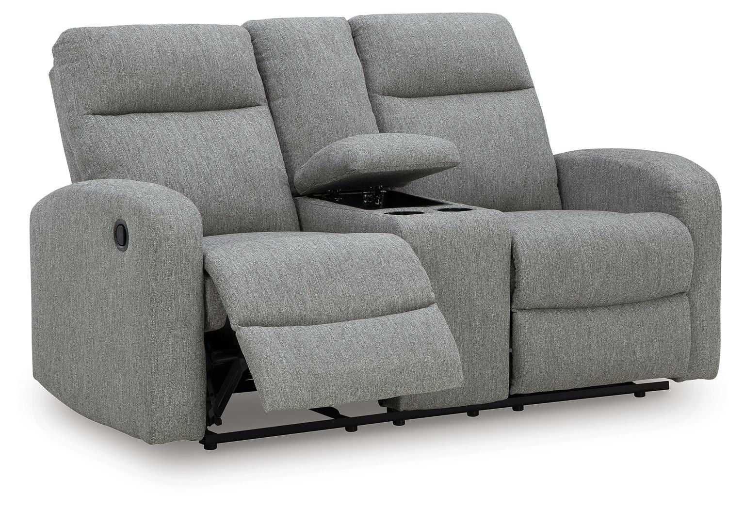 Gauntlet - Sterling - Double Recline Loveseat With Console - Hornell Furniture Outlet