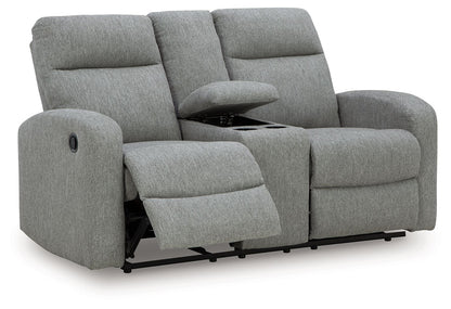 Gauntlet - Sterling - Double Recline Loveseat With Console - Hornell Furniture Outlet