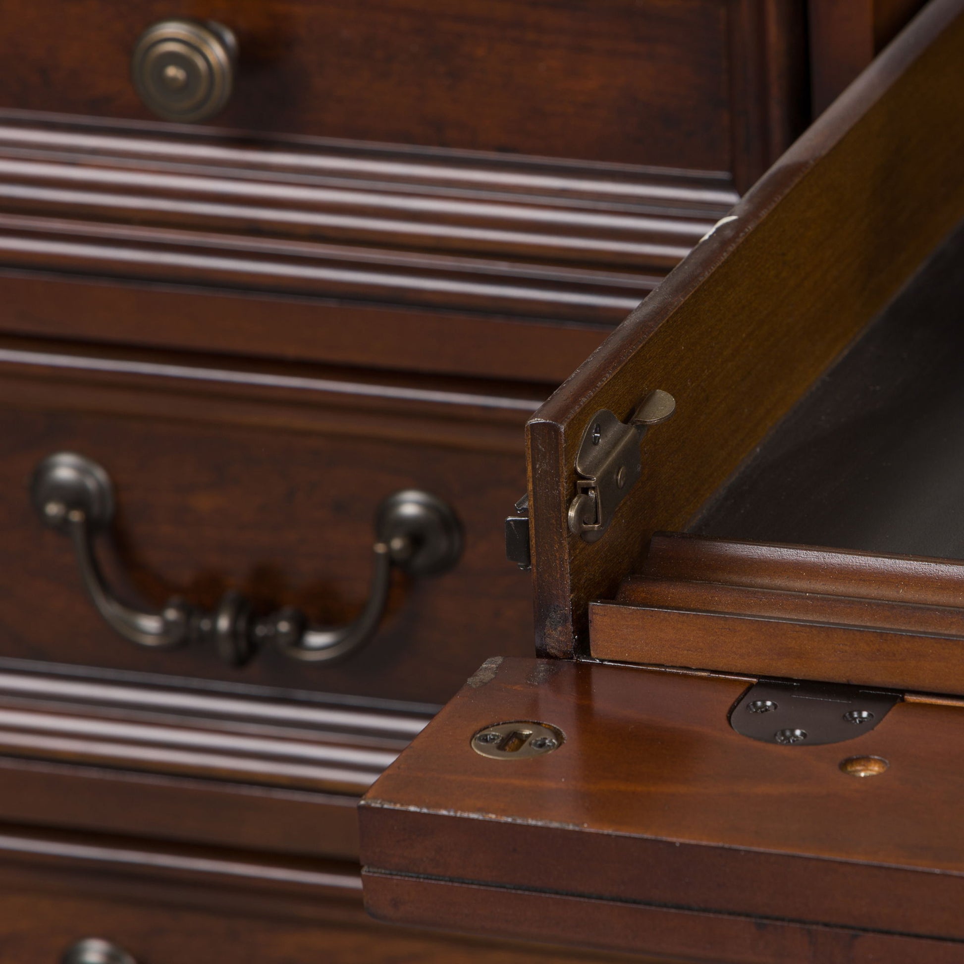 Brayton Manor - Jr Executive Desk - Dark Brown - Hornell Furniture Outlet