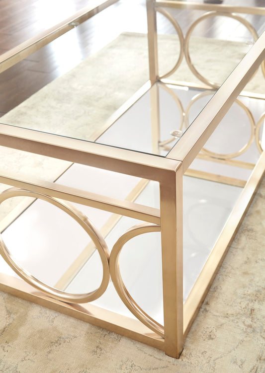 Olympia - 3 Piece Table Set - Gold - Hornell Furniture Outlet