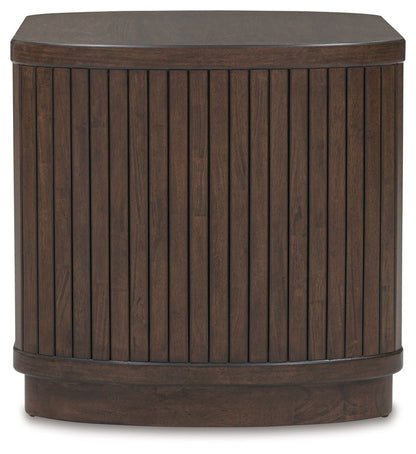 Korestone - Dark Brown - Square End Table - Hornell Furniture Outlet