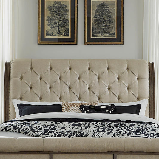 Americana Farmhouse - Upholstered Sleigh Headboard - Hornell Furniture Outlet