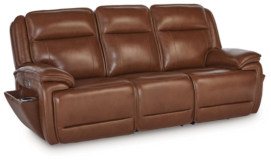 Healy Pier - Chocolate - Power Reclining Sofa / Adj Headrest - Hornell Furniture Outlet