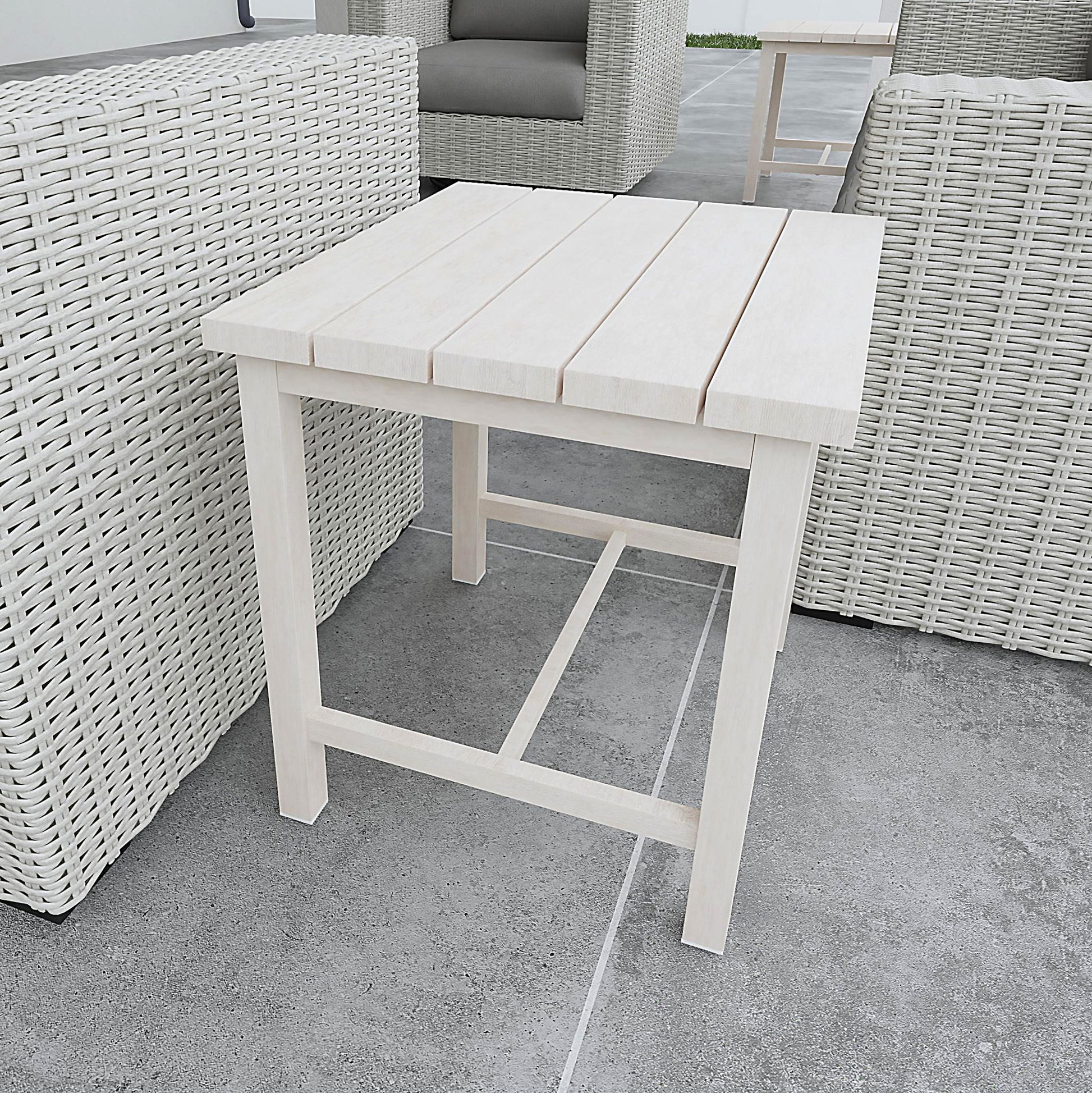 Blakely - Outdoor Aluminum End Table - White - Hornell Furniture Outlet