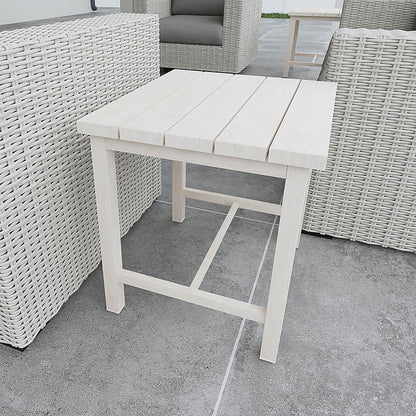Blakely - Outdoor Aluminum End Table - White - Hornell Furniture Outlet