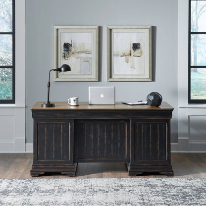 Meritage - Jr Executive Desk - Black - Hornell Furniture Outlet