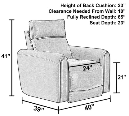 Nico - Power Headrest Wall Hugger Recliner - Hornell Furniture Outlet