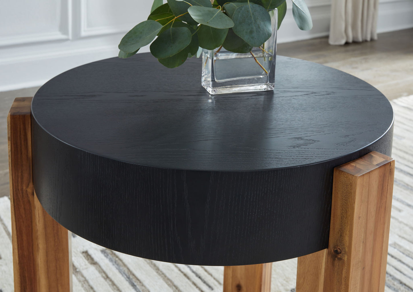 Breenmore - Black / Natural - Occasional Table Set (Set of 2) - Hornell Furniture Outlet