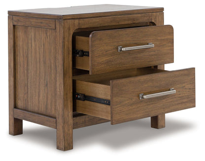Cabalynn - Light Brown - Two Drawer Night Stand - Hornell Furniture Outlet