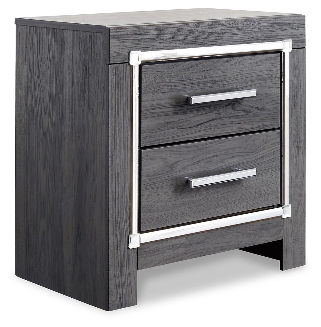 Lodanna - Two Drawer Night Stand - Gray - Hornell Furniture Outlet