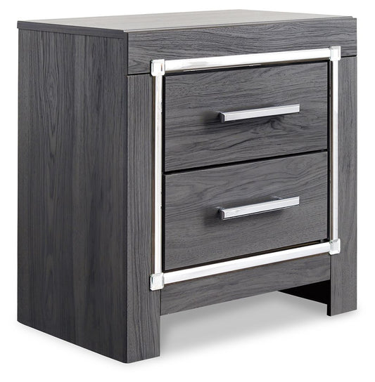Lodanna - Two Drawer Night Stand - Gray - Hornell Furniture Outlet