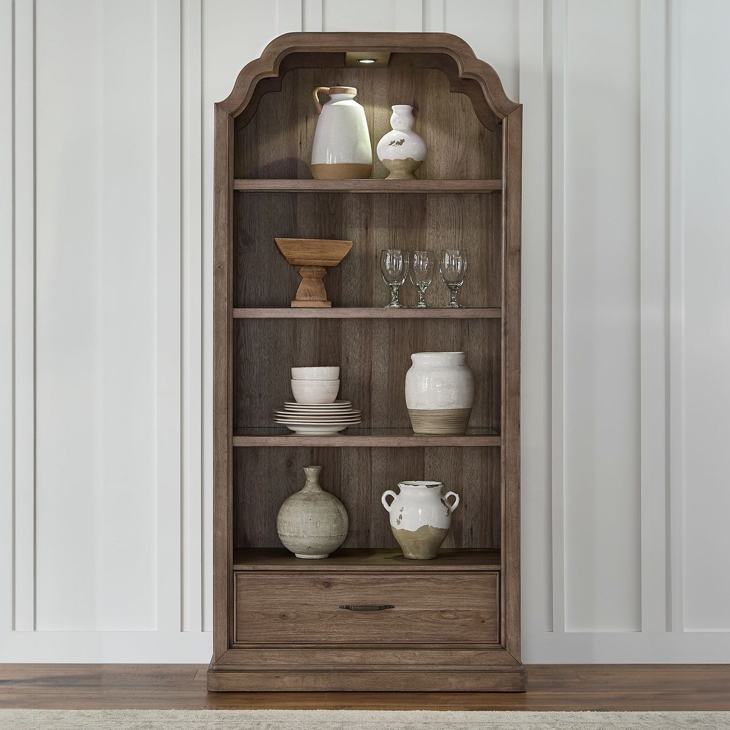 Hickory Grove - Display Cabinet - Heirloom Brown - Hornell Furniture Outlet
