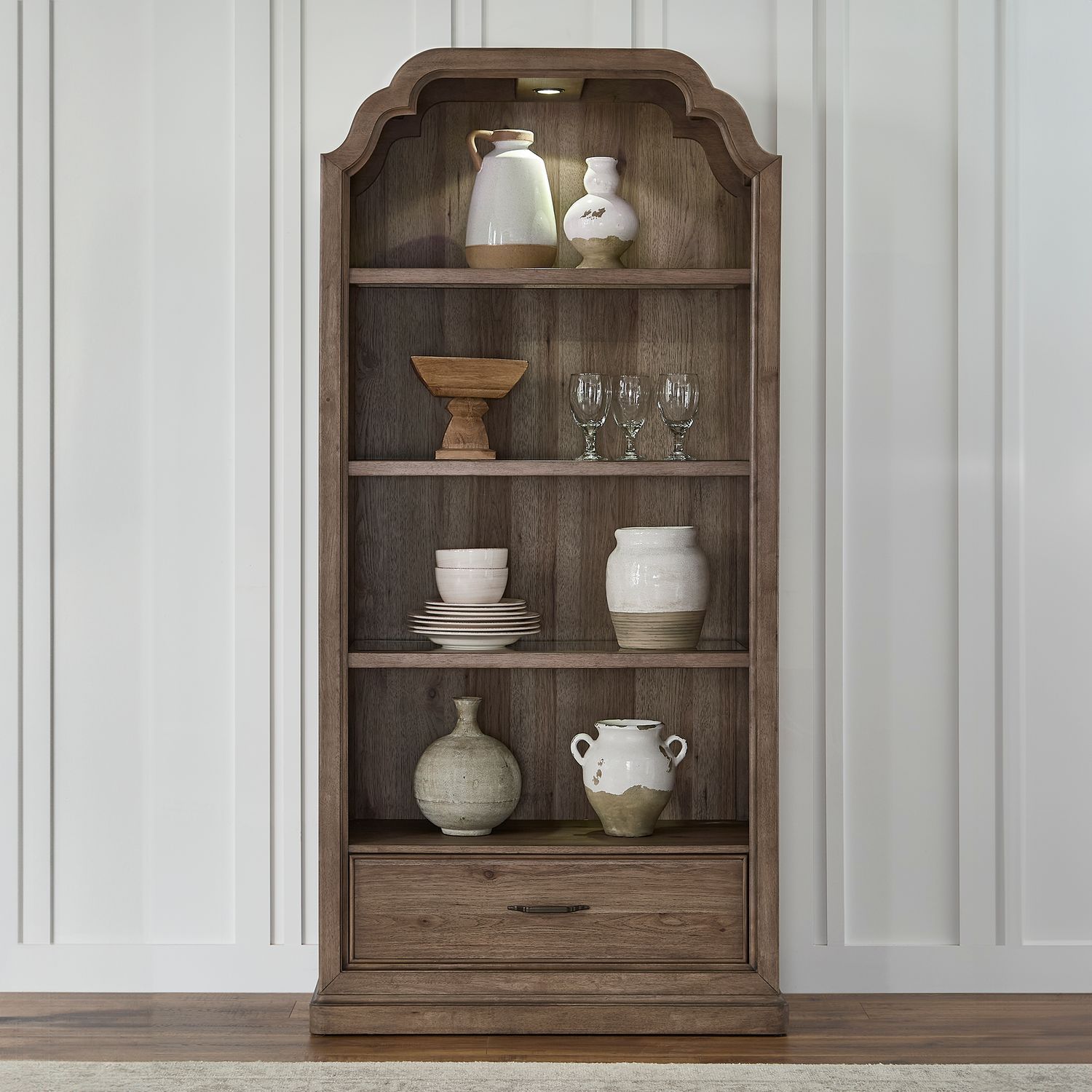 Hickory Grove - Display Cabinet - Heirloom Brown - Hornell Furniture Outlet