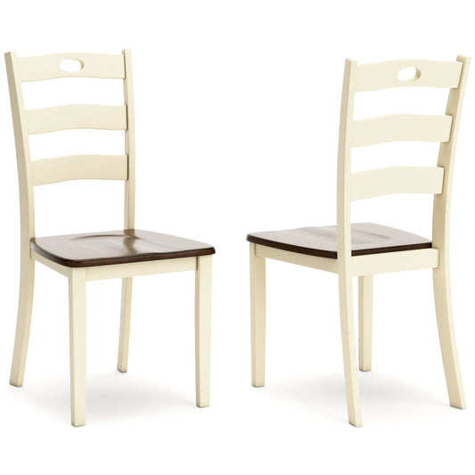 Woodanville - Dining Room Side Chair (Set of 2) - Cream / Brown - Hornell Furniture Outlet