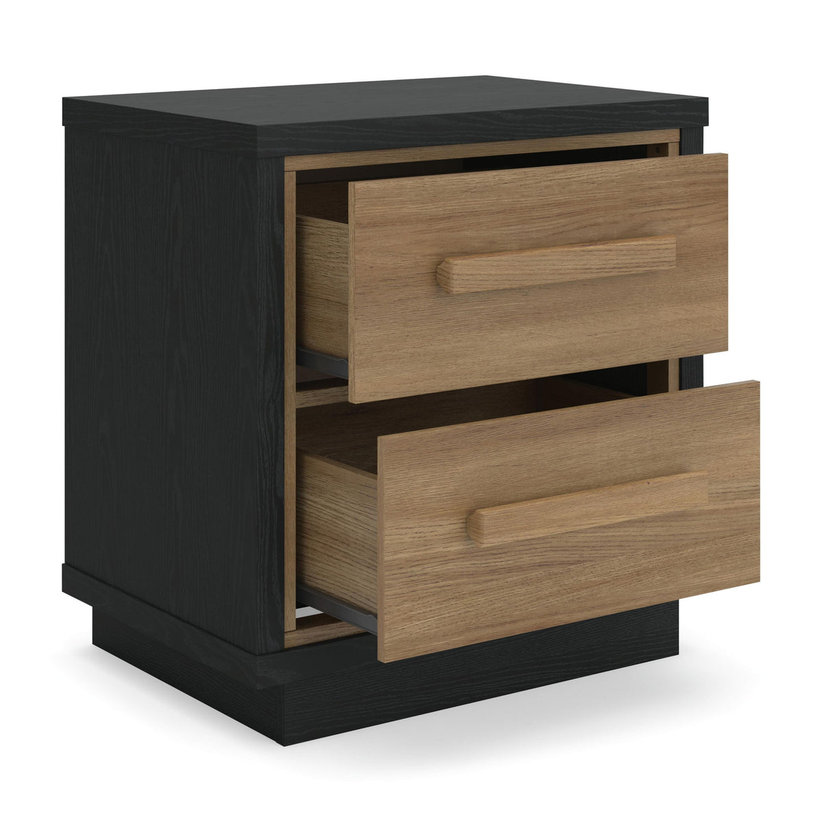 Kozmour - Two Drawer Night Stand - Black / Brown