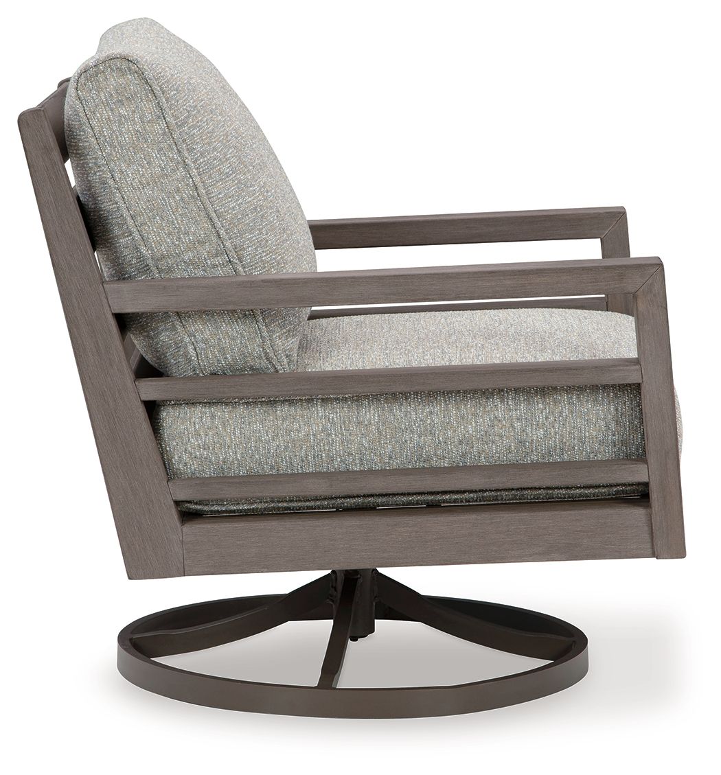Hillside Barn - Gray / Brown - Swivel Lounge W/ Cushion - Hornell Furniture Outlet