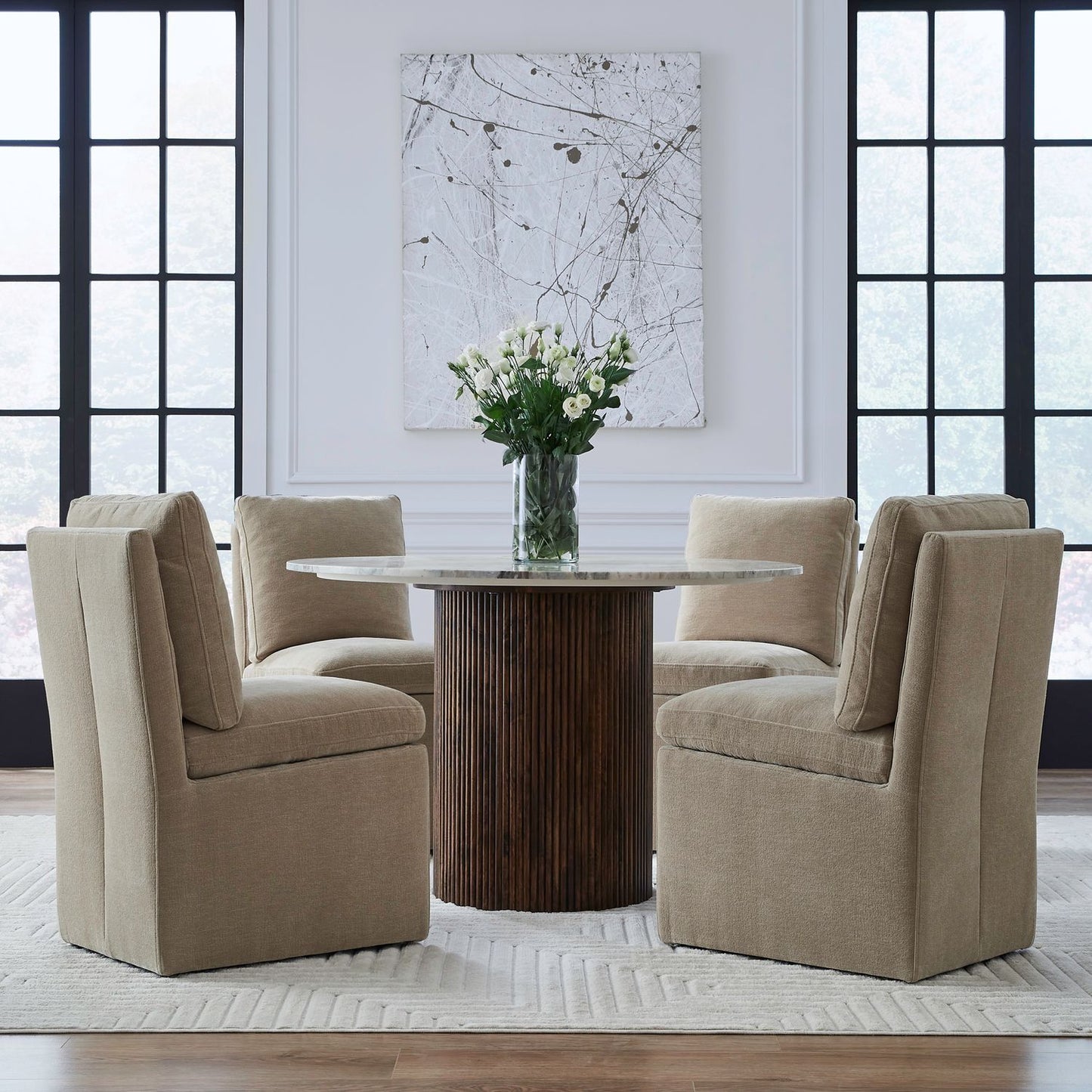 Accent Dining - Accent Dining Chair With Casters - Hornell Furniture Outlet