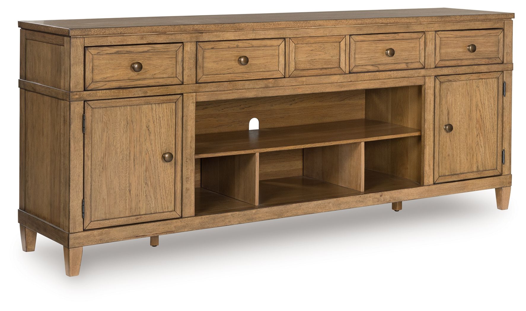 Sharlance - Light Brown - XL TV Stand With Fireplace Option - Hornell Furniture Outlet
