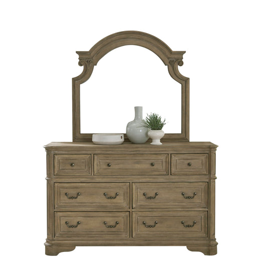 Magnolia Manor - Dresser & Mirror - Light Brown - Hornell Furniture Outlet