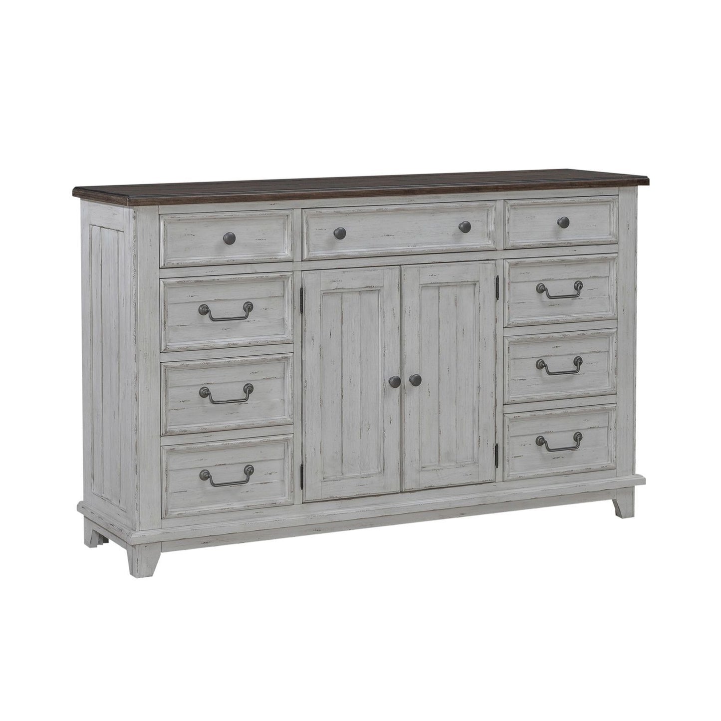 River Place - 2 Door 9 Drawer Dresser - White - Hornell Furniture Outlet
