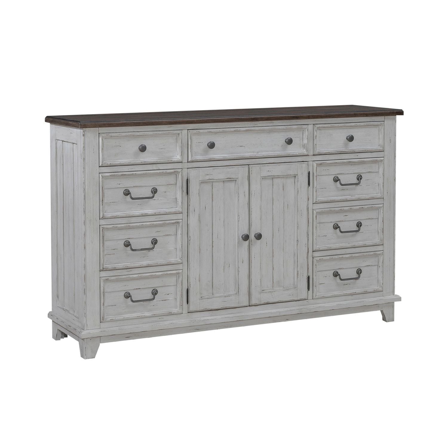 River Place - 2 Door 9 Drawer Dresser - White - Hornell Furniture Outlet