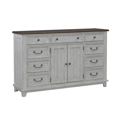 River Place - 2 Door 9 Drawer Dresser - White - Hornell Furniture Outlet