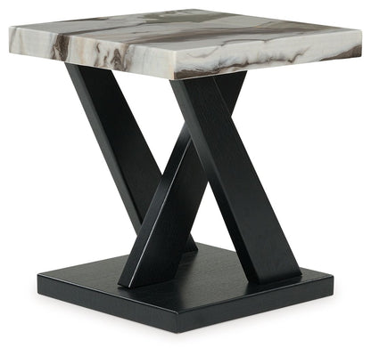 Cendill - Dark Brown / White / Black - Occasional Table Set (Set of 3) - Hornell Furniture Outlet