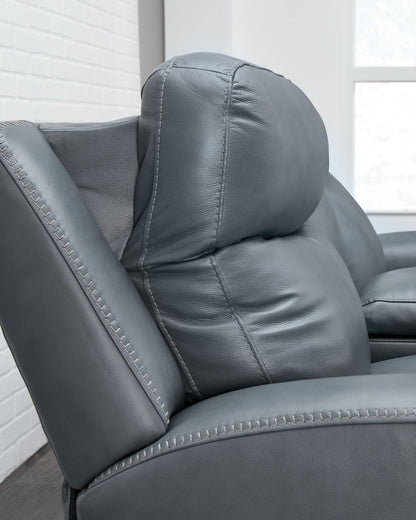 Mindanao - Power Reclining Loveseat With Console /Adj Hdrst - Hornell Furniture Outlet