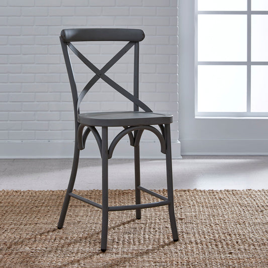 Vintage Series - X Back Counter Chair - Gray - Hornell Furniture Outlet