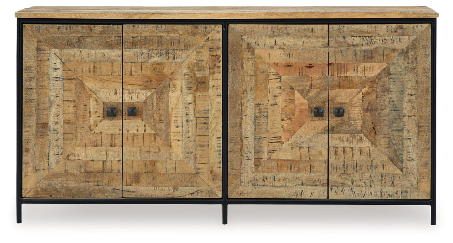 Camney - Brown / Black - Accent Cabinet - Hornell Furniture Outlet