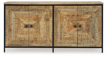 Camney - Brown / Black - Accent Cabinet - Hornell Furniture Outlet