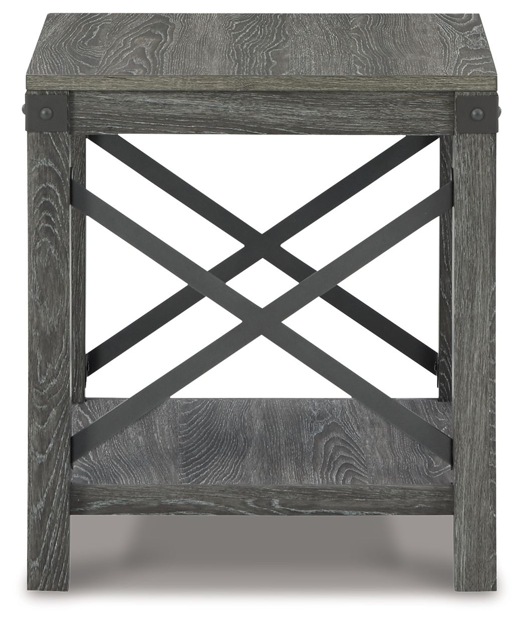 Freedan - Square End Table - Grayish Brown - Hornell Furniture Outlet