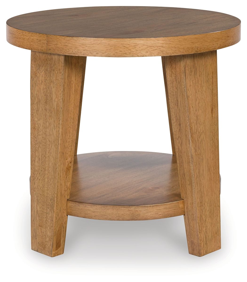 Kristiland - Light Brown - Round End Table - Hornell Furniture Outlet