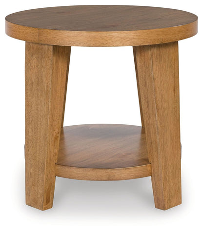 Kristiland - Light Brown - Round End Table - Hornell Furniture Outlet