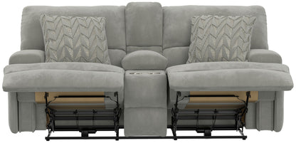 Renaldo - Power Console Loveseat With Zero Gravity Recline - Stone - Hornell Furniture Outlet