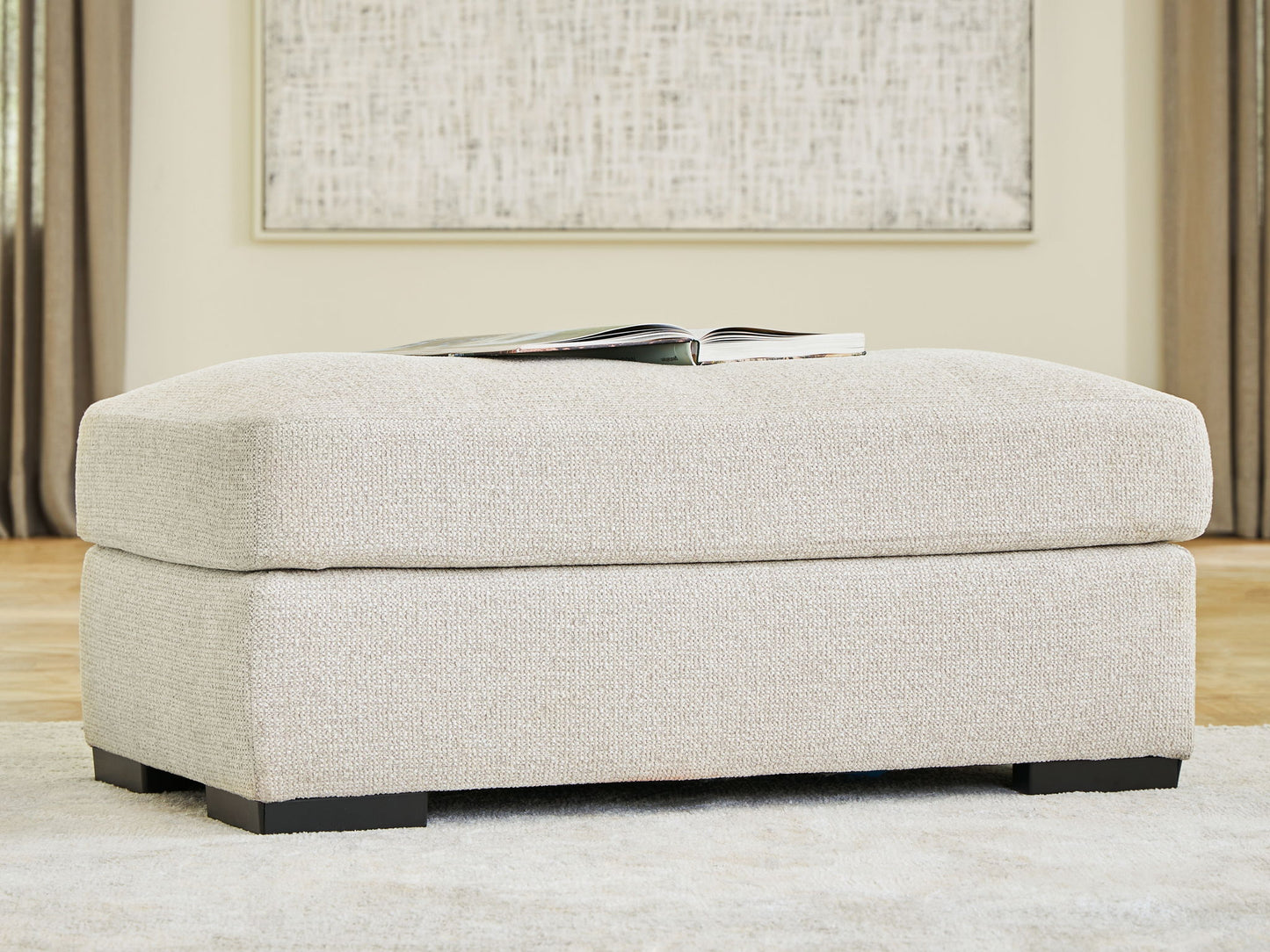 Conlee - Pike - Ottoman - Linen - Hornell Furniture Outlet