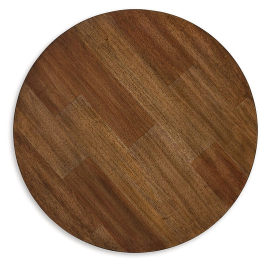 Kraeburn - Brown / Black - Round End Table - Hornell Furniture Outlet