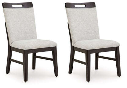 Neymorton - 7 Pc. - Rectangular Extension Table, 6 Side Chairs - Dark Grayish Brown - Hornell Furniture Outlet