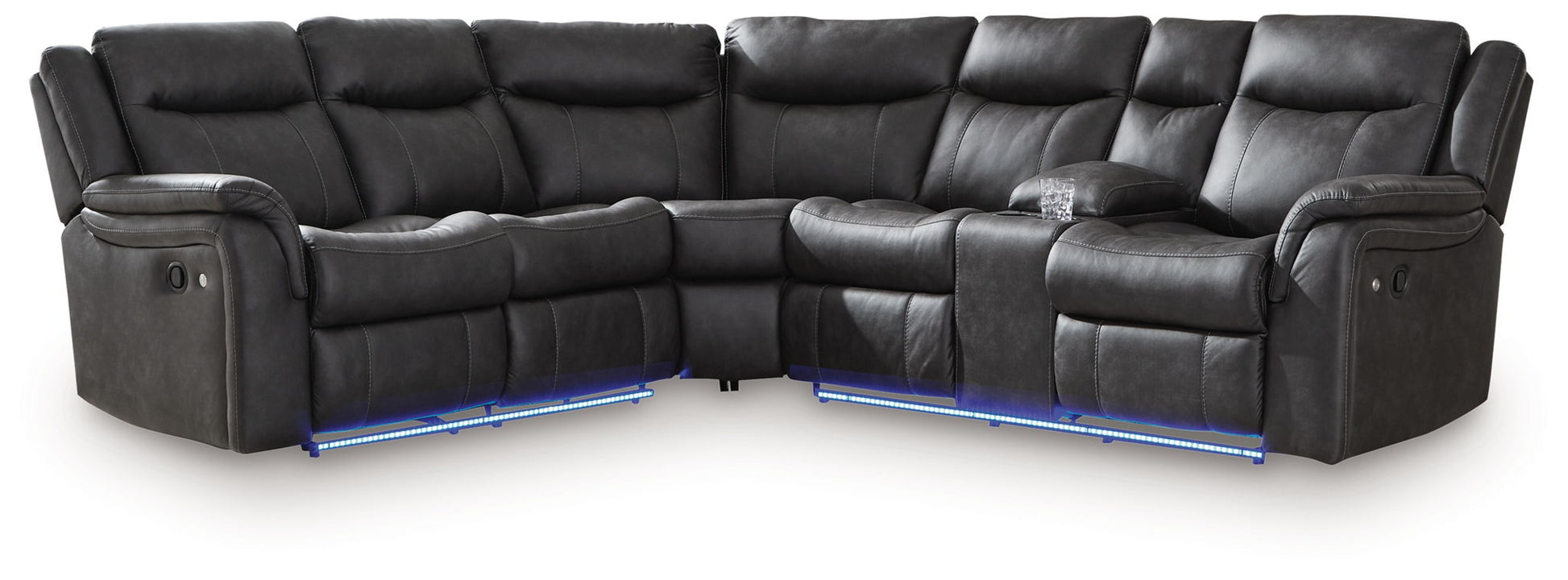 Sultan Meadow - Carbon - 2 - Piece Reclining Sectional - Hornell Furniture Outlet