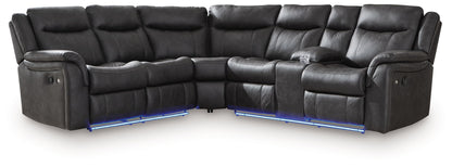 Sultan Meadow - Carbon - 2 - Piece Reclining Sectional - Hornell Furniture Outlet