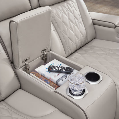 Boyington - Power Reclining Loveseat With Console/Adj Hdrst - Hornell Furniture Outlet
