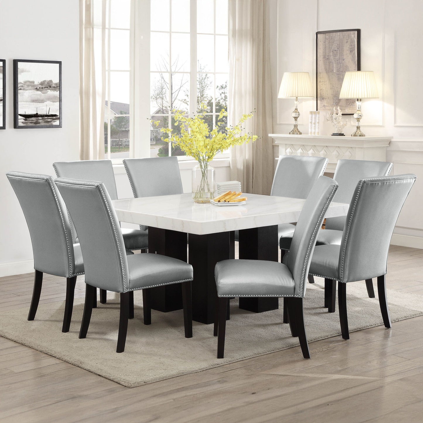 Camila - Square Dining Set - White Top - Hornell Furniture Outlet