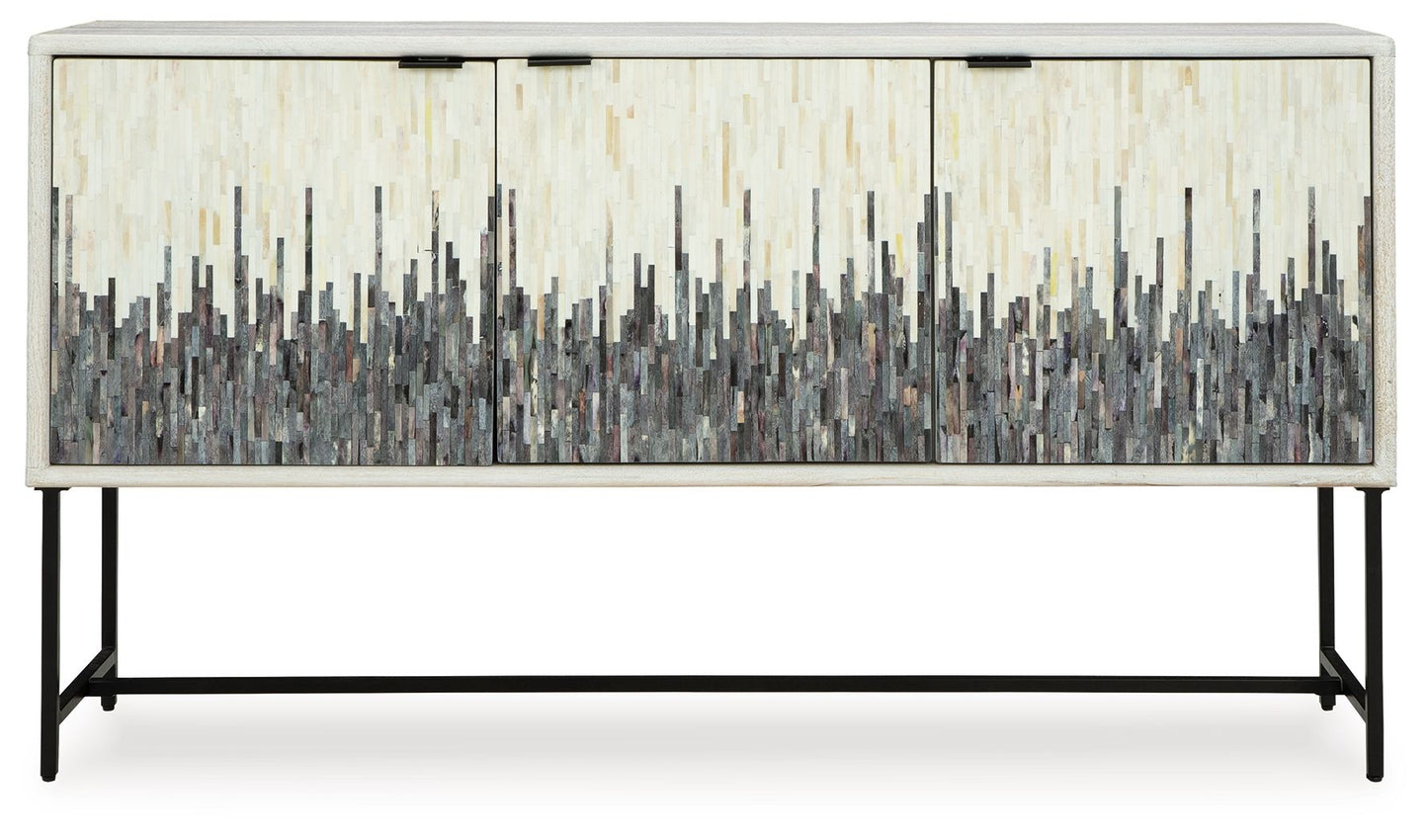 Freyton - White / Gray - Accent Cabinet - Hornell Furniture Outlet